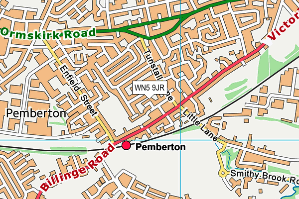 WN5 9JR map - OS VectorMap District (Ordnance Survey)