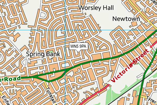 WN5 9PA map - OS VectorMap District (Ordnance Survey)