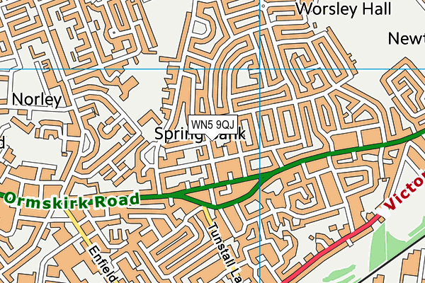 WN5 9QJ map - OS VectorMap District (Ordnance Survey)