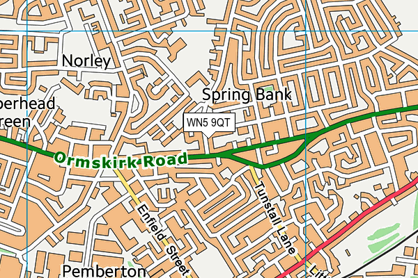 WN5 9QT map - OS VectorMap District (Ordnance Survey) WN5 9QT map - OS VectorMap District (Ordnance Survey)