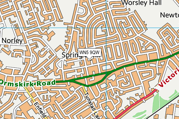 WN5 9QW map - OS VectorMap District (Ordnance Survey)