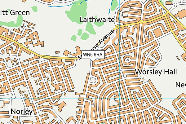 WN5 9RA map - OS VectorMap District (Ordnance Survey)