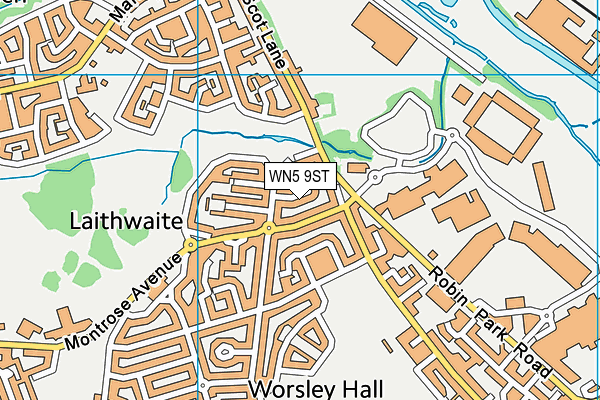 WN5 9ST map - OS VectorMap District (Ordnance Survey)