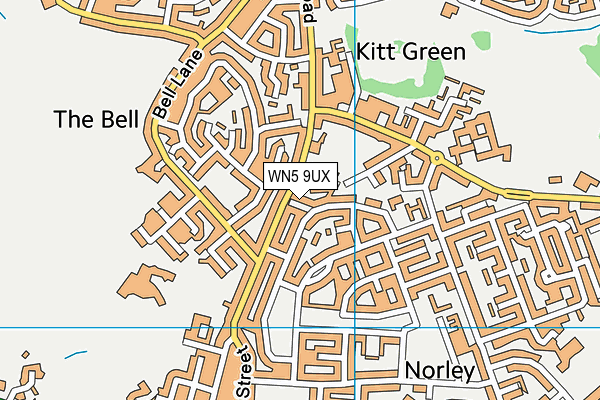 WN5 9UX map - OS VectorMap District (Ordnance Survey)