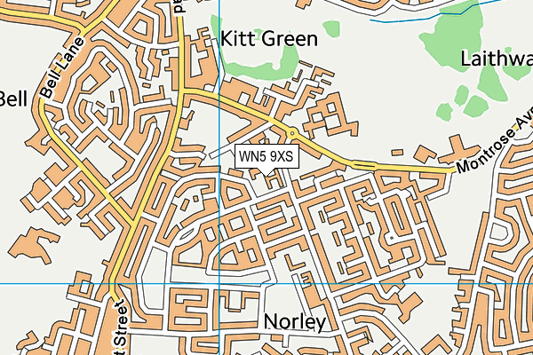 WN5 9XS map - OS VectorMap District (Ordnance Survey)