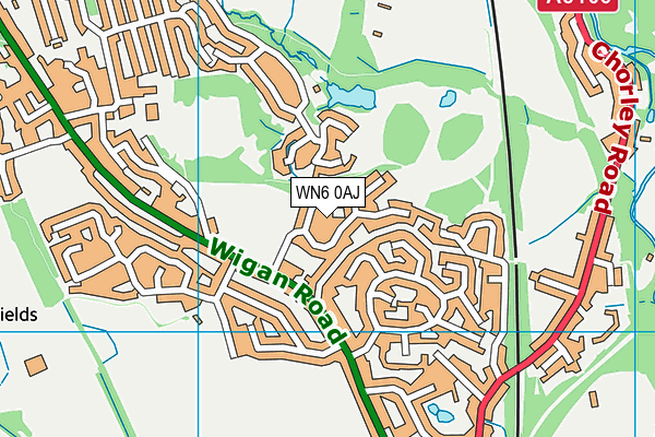 WN6 0AJ map - OS VectorMap District (Ordnance Survey)