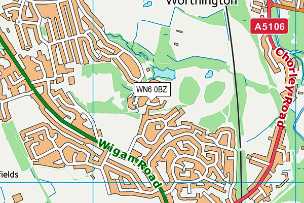 WN6 0BZ map - OS VectorMap District (Ordnance Survey) WN6 0BZ map - OS VectorMap District (Ordnance Survey)