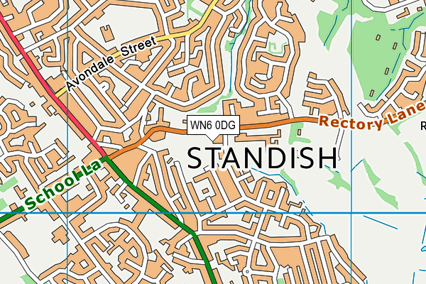 WN6 0DG map - OS VectorMap District (Ordnance Survey)