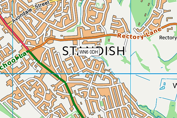 WN6 0DH map - OS VectorMap District (Ordnance Survey)