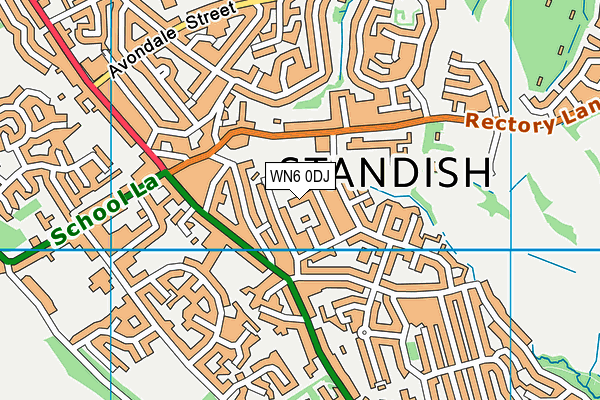 WN6 0DJ map - OS VectorMap District (Ordnance Survey)