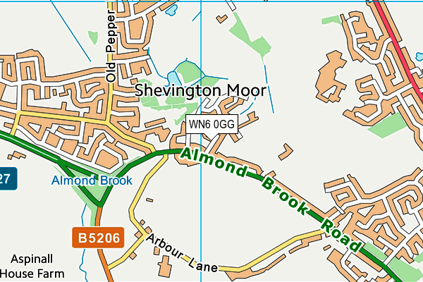 WN6 0GG map - OS VectorMap District (Ordnance Survey)