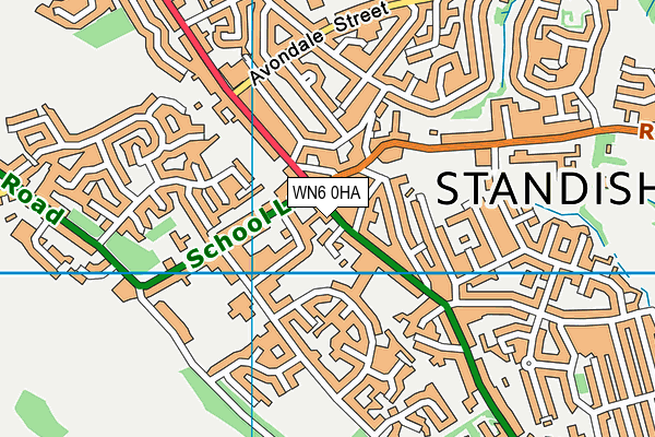 WN6 0HA map - OS VectorMap District (Ordnance Survey)