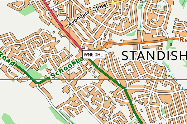 WN6 0HL map - OS VectorMap District (Ordnance Survey)