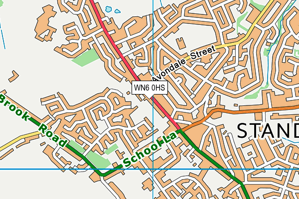 WN6 0HS map - OS VectorMap District (Ordnance Survey)