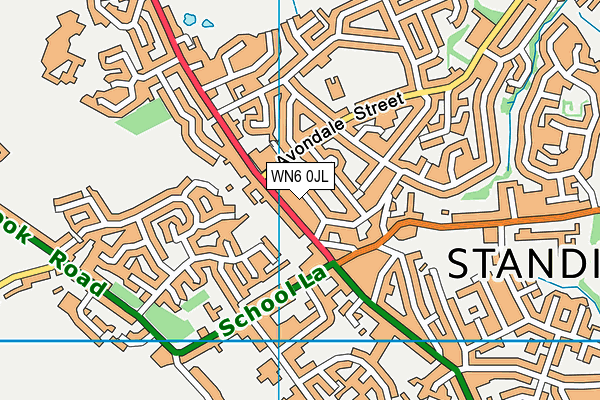 WN6 0JL map - OS VectorMap District (Ordnance Survey)
