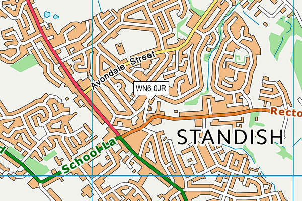 WN6 0JR map - OS VectorMap District (Ordnance Survey)