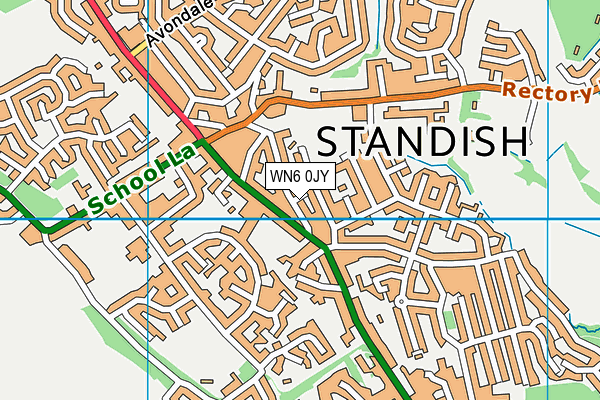 WN6 0JY map - OS VectorMap District (Ordnance Survey)
