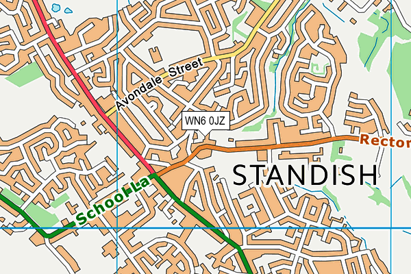 WN6 0JZ map - OS VectorMap District (Ordnance Survey)