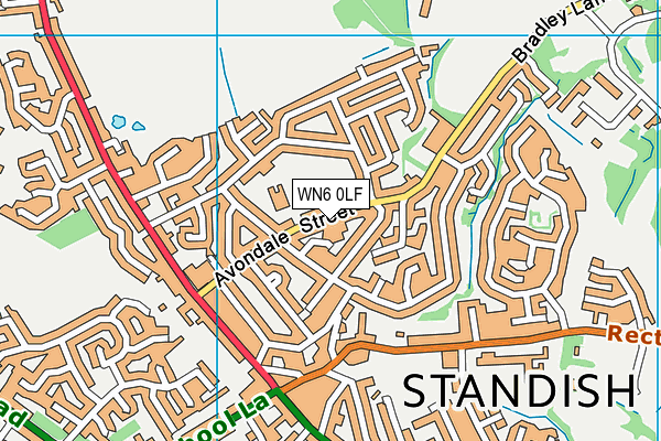 WN6 0LF map - OS VectorMap District (Ordnance Survey)