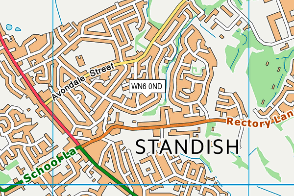 WN6 0ND map - OS VectorMap District (Ordnance Survey)