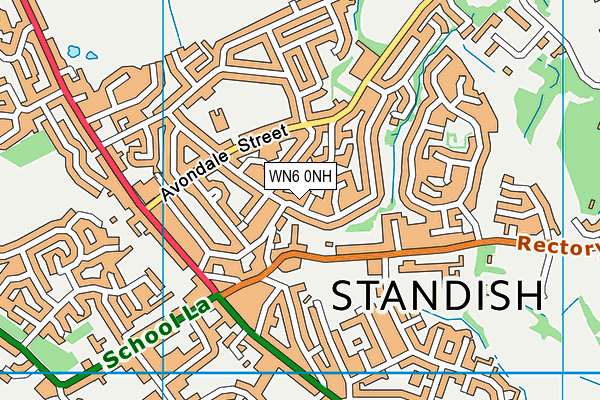 WN6 0NH map - OS VectorMap District (Ordnance Survey)