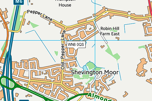 WN6 0QS map - OS VectorMap District (Ordnance Survey)