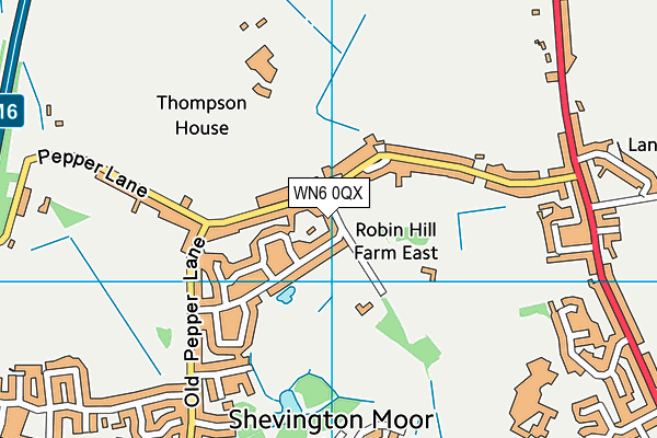 WN6 0QX map - OS VectorMap District (Ordnance Survey)