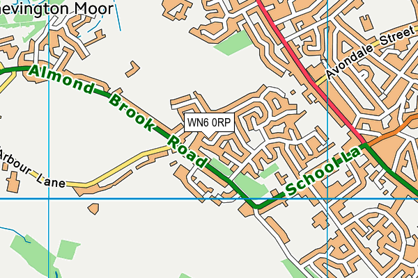 WN6 0RP map - OS VectorMap District (Ordnance Survey)