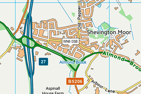 WN6 0SB map - OS VectorMap District (Ordnance Survey) WN6 0SB map - OS VectorMap District (Ordnance Survey)