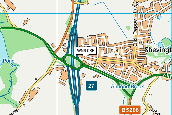 WN6 0SE map - OS VectorMap District (Ordnance Survey)
