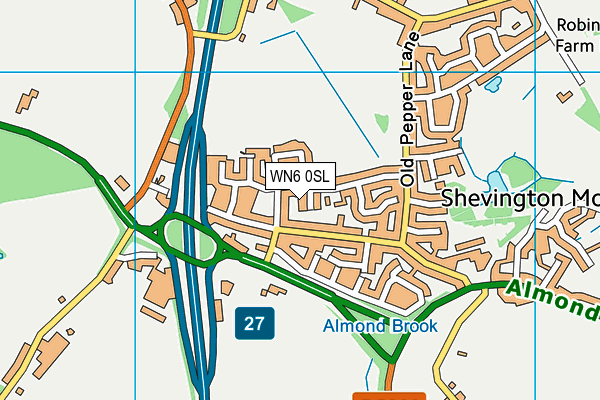 WN6 0SL map - OS VectorMap District (Ordnance Survey)