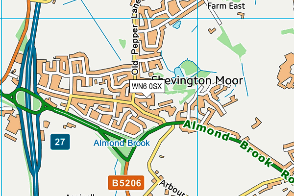 WN6 0SX map - OS VectorMap District (Ordnance Survey)