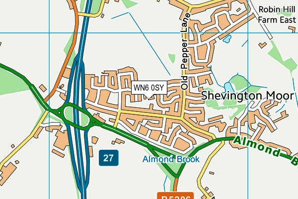 WN6 0SY map - OS VectorMap District (Ordnance Survey)