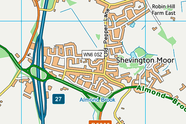 WN6 0SZ map - OS VectorMap District (Ordnance Survey) WN6 0SZ map - OS VectorMap District (Ordnance Survey)