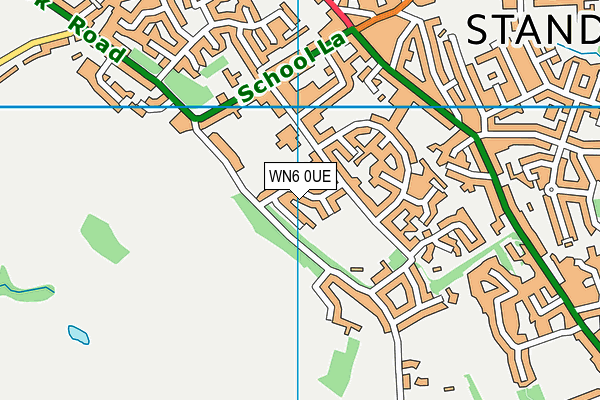 WN6 0UE map - OS VectorMap District (Ordnance Survey)