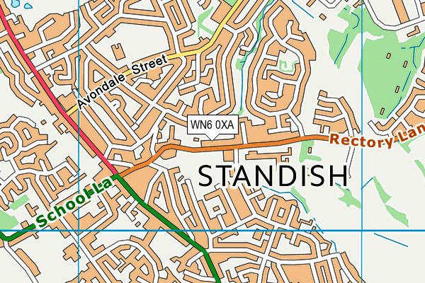 WN6 0XA map - OS VectorMap District (Ordnance Survey)