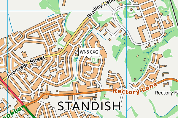 WN6 0XG map - OS VectorMap District (Ordnance Survey)