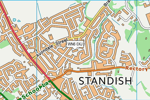 WN6 0XJ map - OS VectorMap District (Ordnance Survey) WN6 0XJ map - OS VectorMap District (Ordnance Survey)