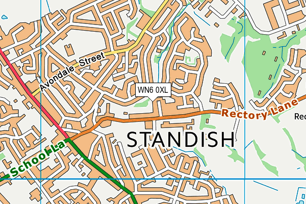 WN6 0XL map - OS VectorMap District (Ordnance Survey)