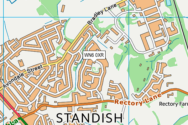 WN6 0XR map - OS VectorMap District (Ordnance Survey)
