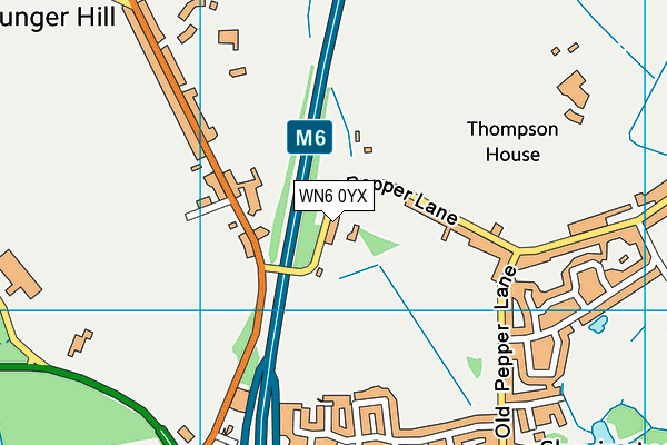 WN6 0YX map - OS VectorMap District (Ordnance Survey)