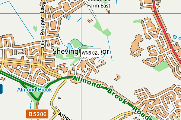 WN6 0ZJ map - OS VectorMap District (Ordnance Survey)
