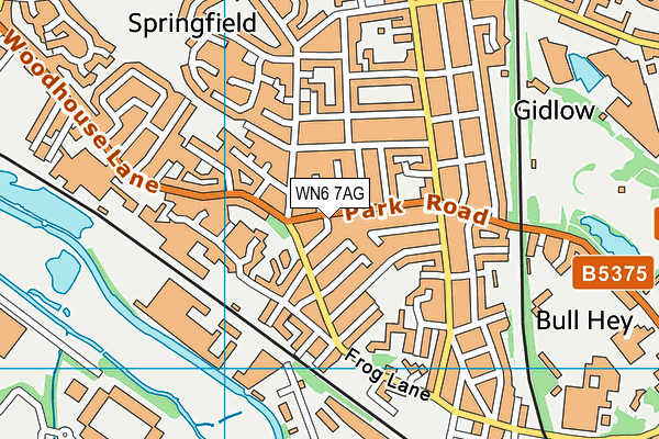WN6 7AG map - OS VectorMap District (Ordnance Survey) WN6 7AG map - OS VectorMap District (Ordnance Survey)