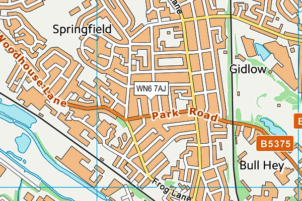 WN6 7AJ map - OS VectorMap District (Ordnance Survey) WN6 7AJ map - OS VectorMap District (Ordnance Survey)