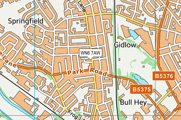 WN6 7AW map - OS VectorMap District (Ordnance Survey)