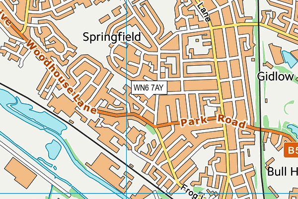 WN6 7AY map - OS VectorMap District (Ordnance Survey)