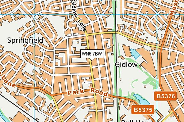 WN6 7BW map - OS VectorMap District (Ordnance Survey) WN6 7BW map - OS VectorMap District (Ordnance Survey)