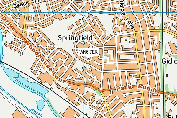 WN6 7ER map - OS VectorMap District (Ordnance Survey)