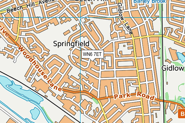 WN6 7ET map - OS VectorMap District (Ordnance Survey)