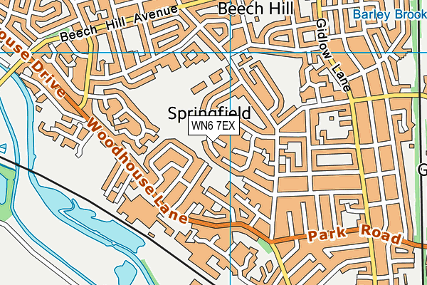 WN6 7EX map - OS VectorMap District (Ordnance Survey) WN6 7EX map - OS VectorMap District (Ordnance Survey)